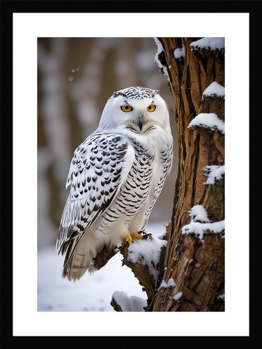 Intimate owl framed wall - framed, art