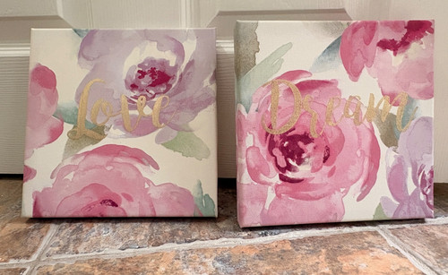 Floral canvas wall art - 💕,
