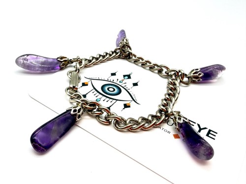 Vintage amethyst drop - drop, bracelet