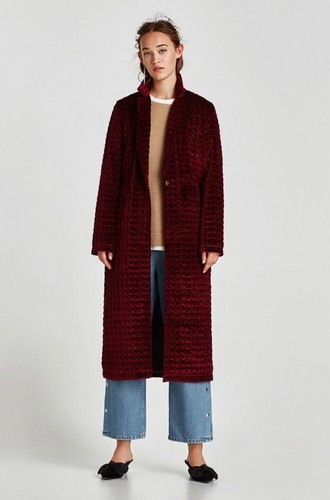 Zara burgundy quilted - quilted, long