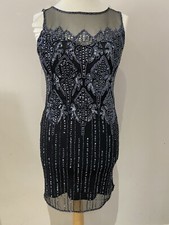 Pissarro Nights Size 10 Stunning Black Sequin and Bead Dress. Utterly Divine