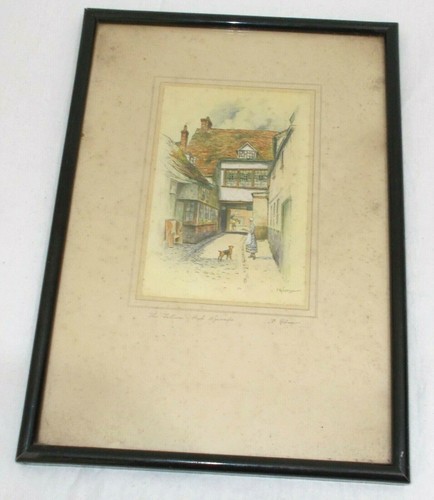 Antique etching the falcon - etching,