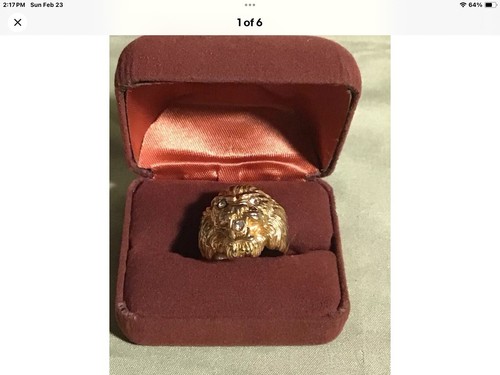 Lion head ring 18khge gold - head,