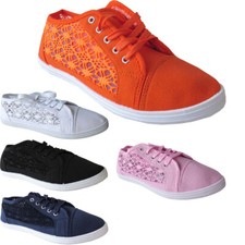 Womens Canvas Trainers Lace