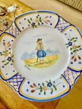 Antique Quimper Faience Plate