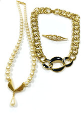 lot goldtone jewellery stamped