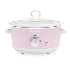Salter Retro 3.5L Slow Cooker 3 Heat Settings/Keep Warm for Family Cooking Pink