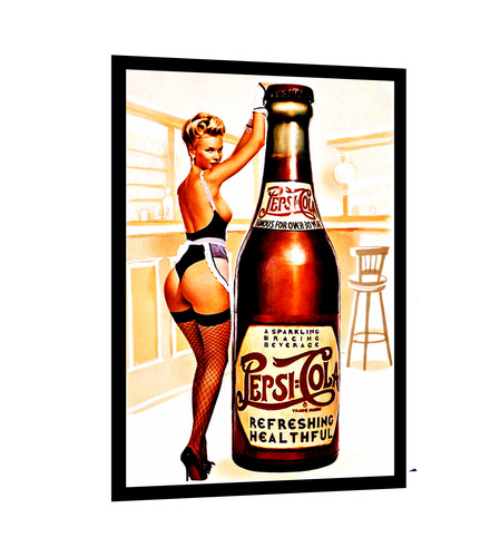 Pepsi soda sign fridge - pepsi, or