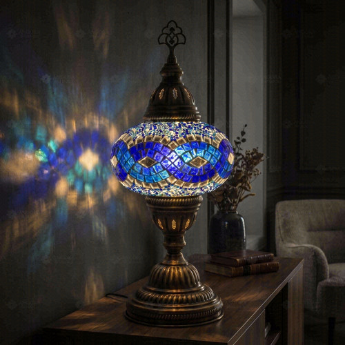 Blue turkish mosaic - table, lamp