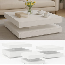 Modern White Rotating Coffee