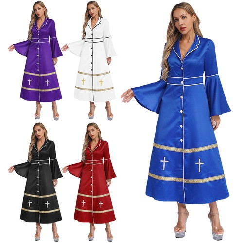 Women satiny clergy robe - satiny,