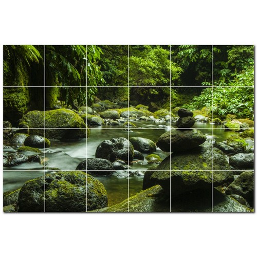 River ceramic tile wall mural - ceramic,