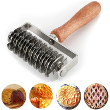 Pizza Pastry Lattice Wheel Roller Cutter Bakeware Dough Embossing Baking Tool 