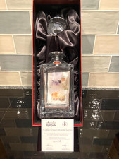 ROYAL BRIERLEY Queen's 90th Birthday Fine Crystal Square Decanter by Nick Davey
