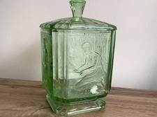 Art Deco Green Glass Lidded