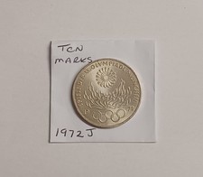 German FR 1972J Silver Ten Mark Coin Hamburg Mint