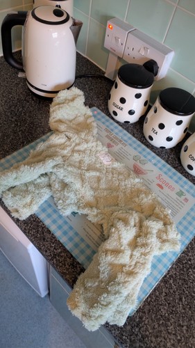 Green fluffy dog jumpsuit - green,