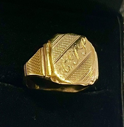 9ct gold engraved initials - 9ct,