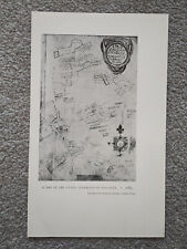 Map of the Vyner Tenements c 1665, Wallasey, Merseyside - Antique Print - 1929