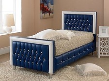 Faux Leather Upholstered Blue