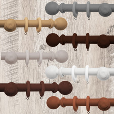 28MM RINGED WOODEN CURTAIN