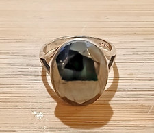 Big & Bold Vintage ring 925 Sterling silver/Hematite gemstone/ Wt4.3g/UK size L