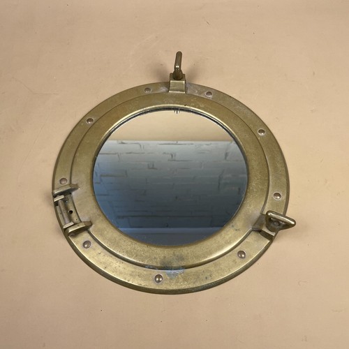 Porthole mirror brass round - mirror,