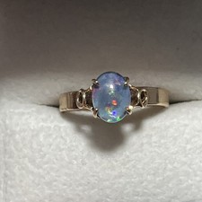 9ct gold Black opal ring