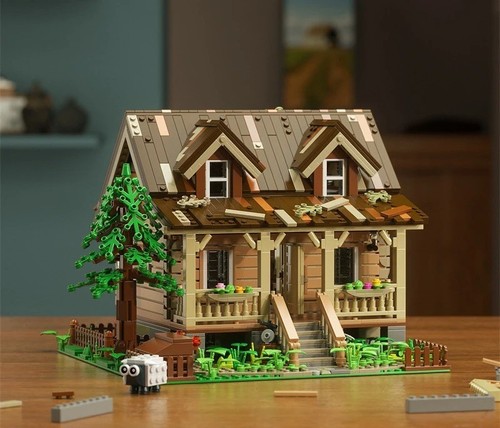 Wooden cabin lighting house - wooden,