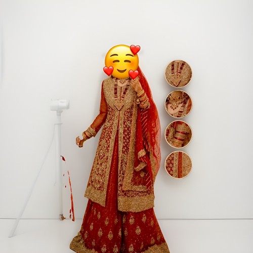 Women red bridal lengha - red,