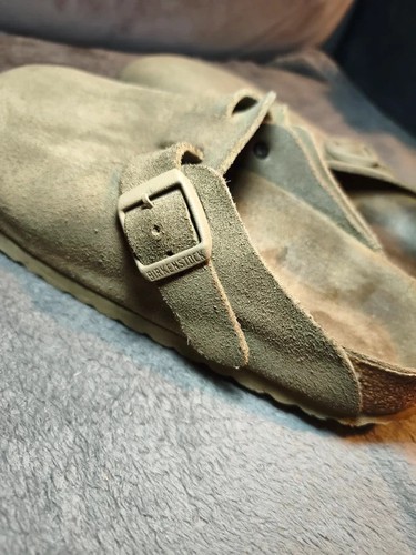 Birkenstock boston taupe suede - taupe,