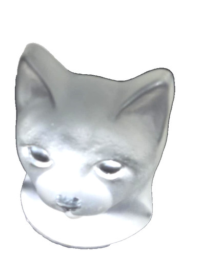 Vintage frosted glass cat head - vintage,