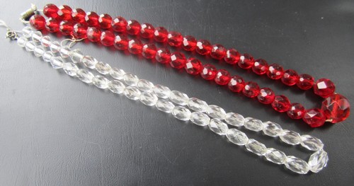 Vintage ruby red facetted - vintage,