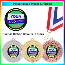 Personalised Medal and Centre with FREE Ribbon, Winner - 40+ Ribbon Colours