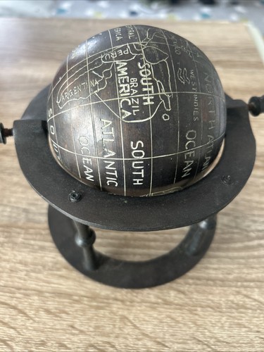 Metal decorative globe atlas - metal,