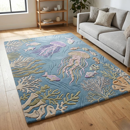 Jellyfish hand tufted - jellyfish, rug