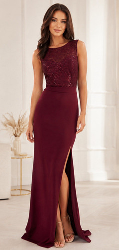 Lipsy red lace - lace, maxi