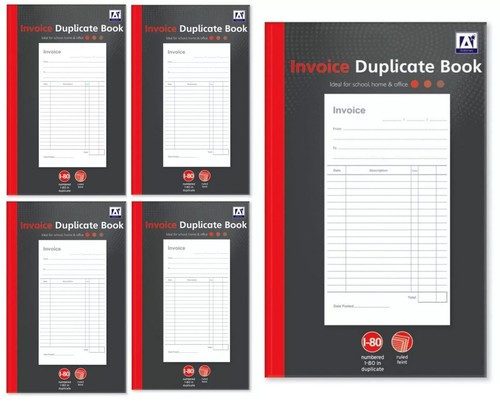 Invoice books numbered - 5, a5