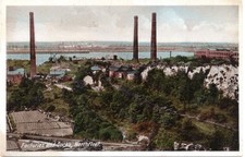 Factories and Docks, Northfleet, Kent old postcard 1946