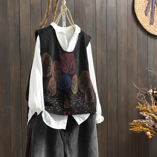 Lady knitted waistcoat vest - lady,