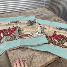 PAIR of Sanderson TALLY HO Cushion Covers Linen Cotton HUNTING 43cm x 41cm