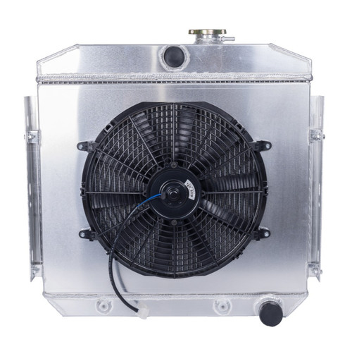 Row radiator shroud fan for - row,