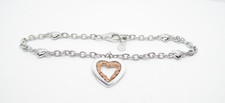 Clogau Gold Silver & 9ct Rose Gold Tree of Life One Heart Bracelet 7 1/2"