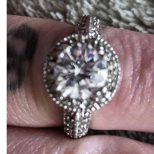 18k palladium halo engagement - palladium,