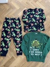 M&S 8-9 Years Minecraft Pyjamas Christmas Jumper WiFi Boys