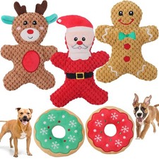 Christmas Stuff Dog Toys Indestructible Pet Puppy Sound Chew Squeaker Squeaky UK