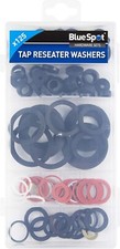 Tap Washer Reseating Kit Mixed Rubber & Fibre Washers For Leaking Taps 125 Piece