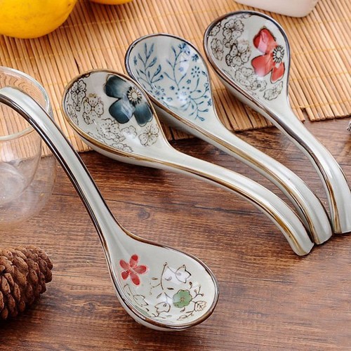 Chinese soup spoons ceramic - chinese,