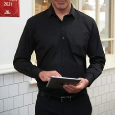 Standard Collar Black Shirt by