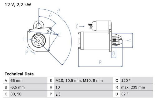 Starter bosch 0986020141 - bosch,